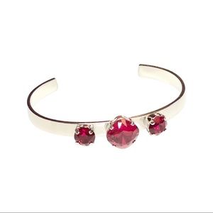 In Siam Swarovski Three Setting Cuff Bracelet